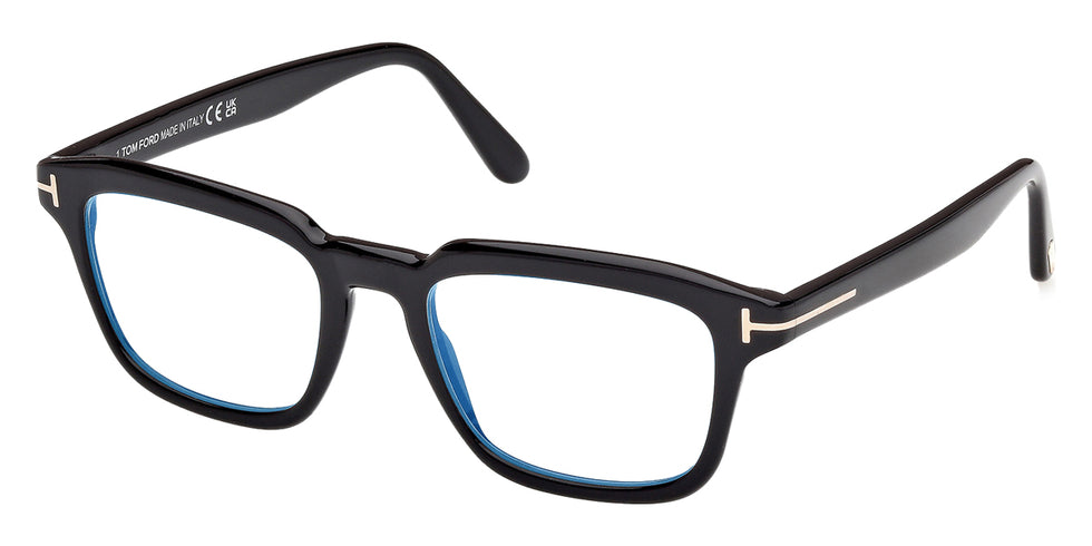 Tom Ford® FT6032-B FT6032-B 001 52 - Shiny Black / Blue Filter Eyeglasses
