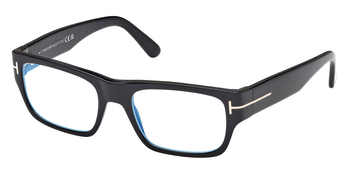 Tom Ford® FT6034-B FT6034-B 001 54 - Shiny Black / Blue Filter Eyeglasses
