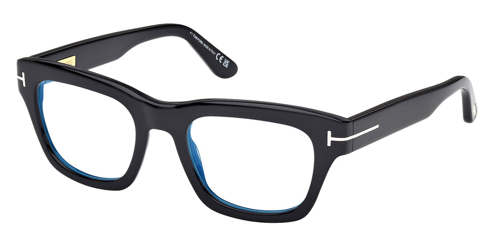 Tom Ford® FT6036-B FT6036-B 001 52 - Shiny Black / Blue Filter Eyeglasses