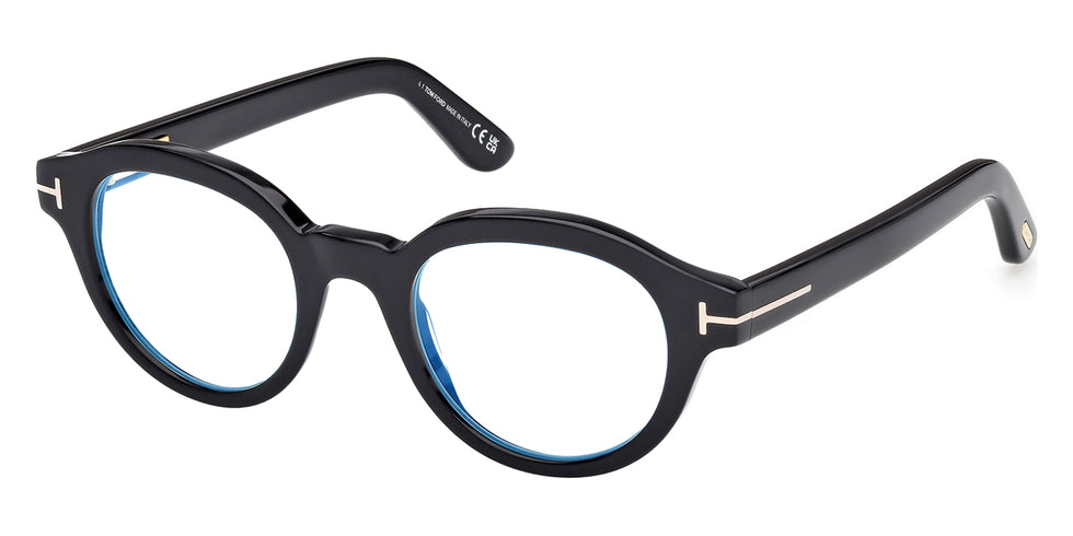 Tom Ford® FT6037-B FT6037-B 001 49 - Shiny Black / Blue Filter Eyeglasses