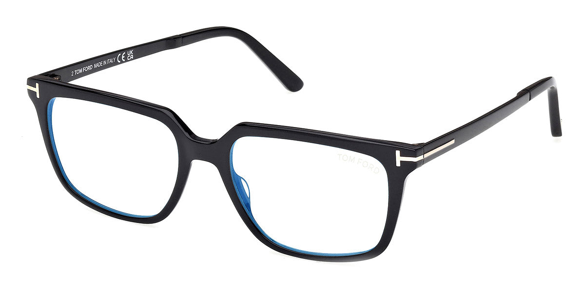 Tom Ford® FT6039-B FT6039-B 001 54 - Shiny Black / Blue Filter Eyeglasses