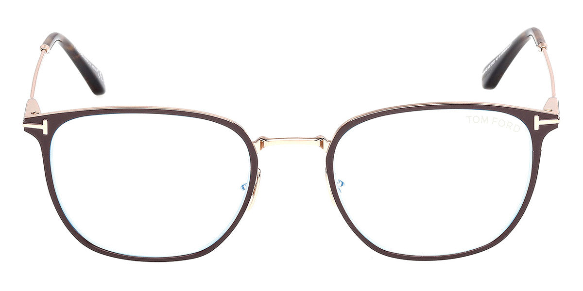 Tom Ford® FT6041-B FT6041-B 048 52 - Shiny Dark Brown / Blue Filter Eyeglasses
