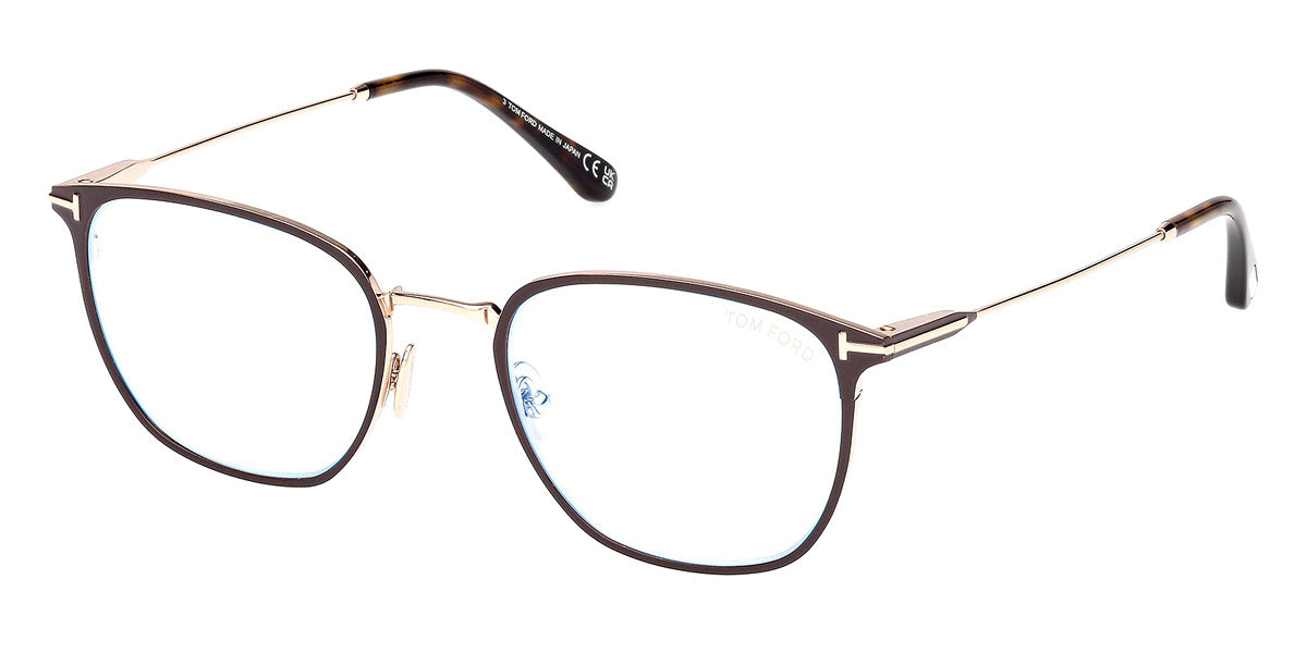 Tom Ford® FT6041-B FT6041-B 048 52 - Shiny Dark Brown / Blue Filter Eyeglasses