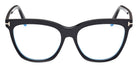 Tom Ford® FT6042-B FT6042-B 001 54 - Shiny Black / Blue Filter Eyeglasses