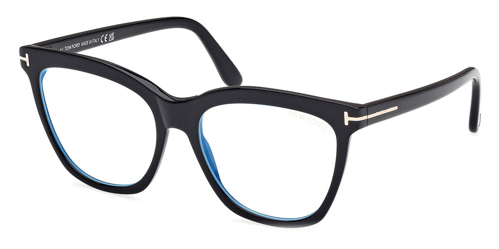 Tom Ford® FT6042-B FT6042-B 001 54 - Shiny Black / Blue Filter Eyeglasses