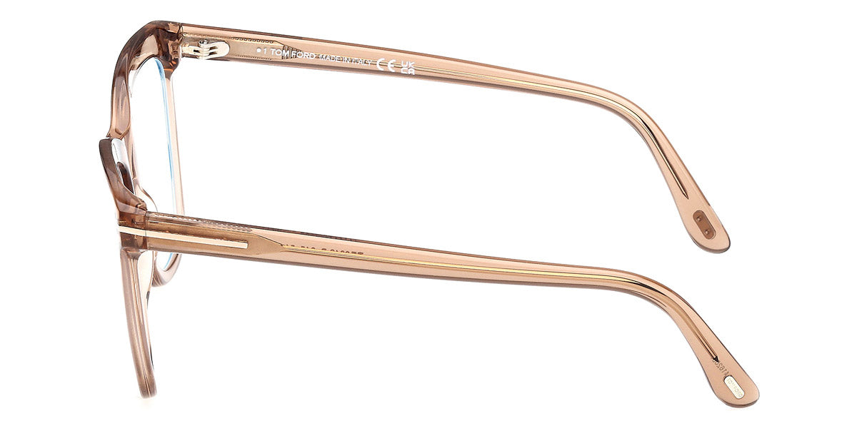Tom Ford® FT6042-B FT6042-B 045 54 - Shiny Light Brown / Blue Filter Eyeglasses