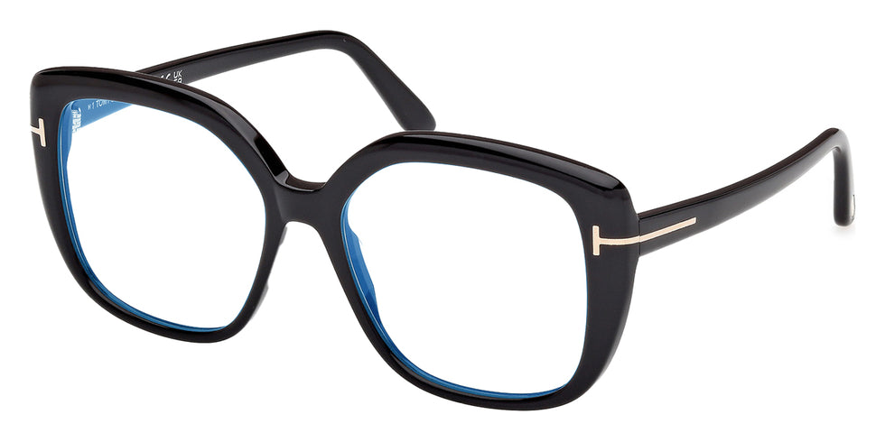 Tom Ford® FT6043-B FT6043-B 001 53 - Shiny Black / Blue Filter Eyeglasses