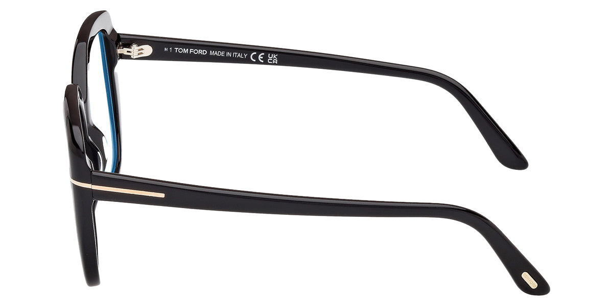 Tom Ford® FT6043-B FT6043-B 001 53 - Shiny Black / Blue Filter Eyeglasses