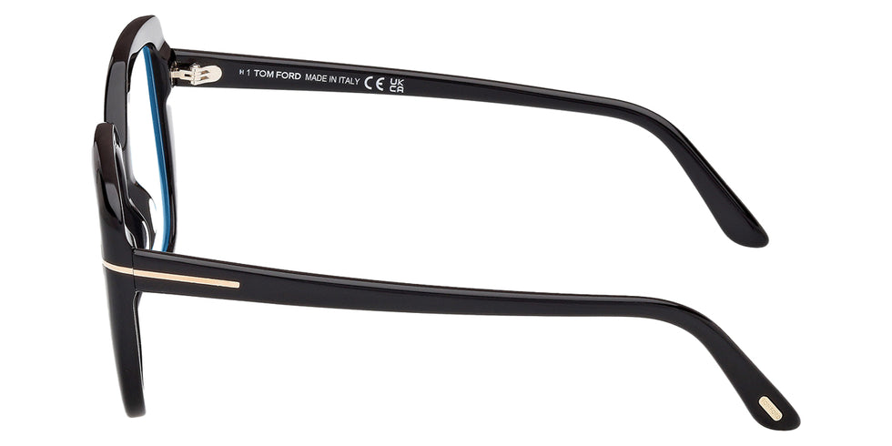 Tom Ford® FT6043-B FT6043-B 001 53 - Shiny Black / Blue Filter Eyeglasses