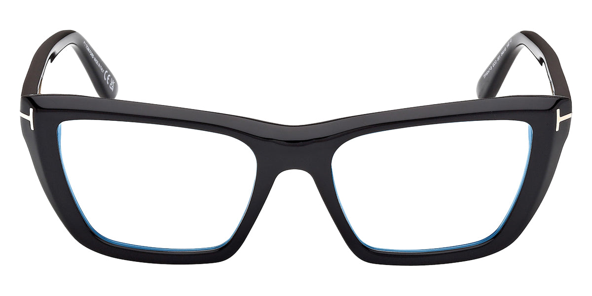 Tom Ford® FT6047-B FT6047-B 001 54 - Shiny Black / Blue Filter Eyeglasses