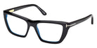 Tom Ford® FT6047-B FT6047-B 001 54 - Shiny Black / Blue Filter Eyeglasses