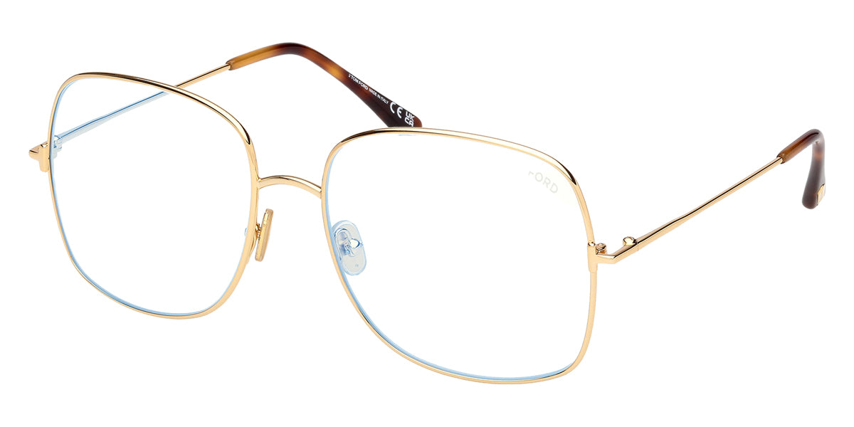 Tom Ford® FT6048-B FT6048-B 030 59 - Shiny Deep Gold / Blue Filter Eyeglasses
