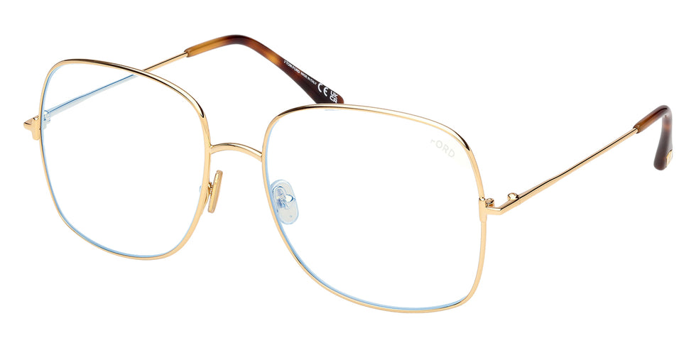 Tom Ford® FT6048-B FT6048-B 030 59 - Shiny Deep Gold / Blue Filter Eyeglasses