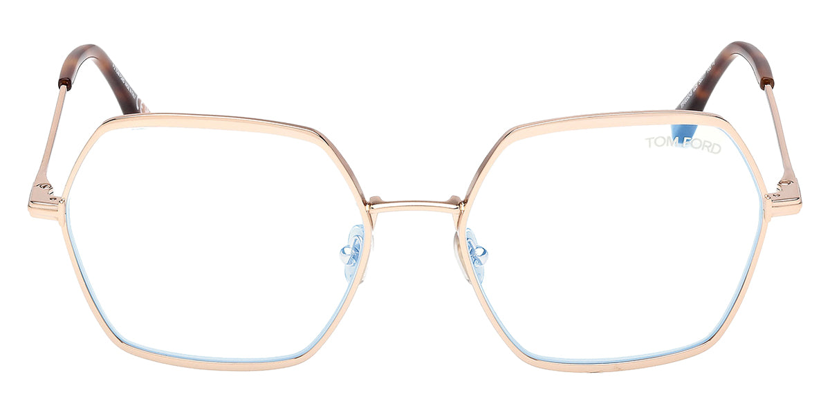 Tom Ford® FT6050-B FT6050-B 028 56 - Shiny Rose Gold / Blue Filter Eyeglasses
