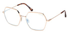 Tom Ford® FT6050-B FT6050-B 028 56 - Shiny Rose Gold / Blue Filter Eyeglasses