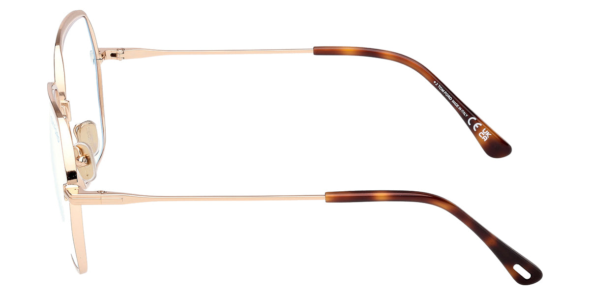 Tom Ford® FT6050-B FT6050-B 028 56 - Shiny Rose Gold / Blue Filter Eyeglasses