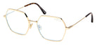 Tom Ford® FT6050-B FT6050-B 030 56 - Shiny Deep Gold / Blue Filter Eyeglasses