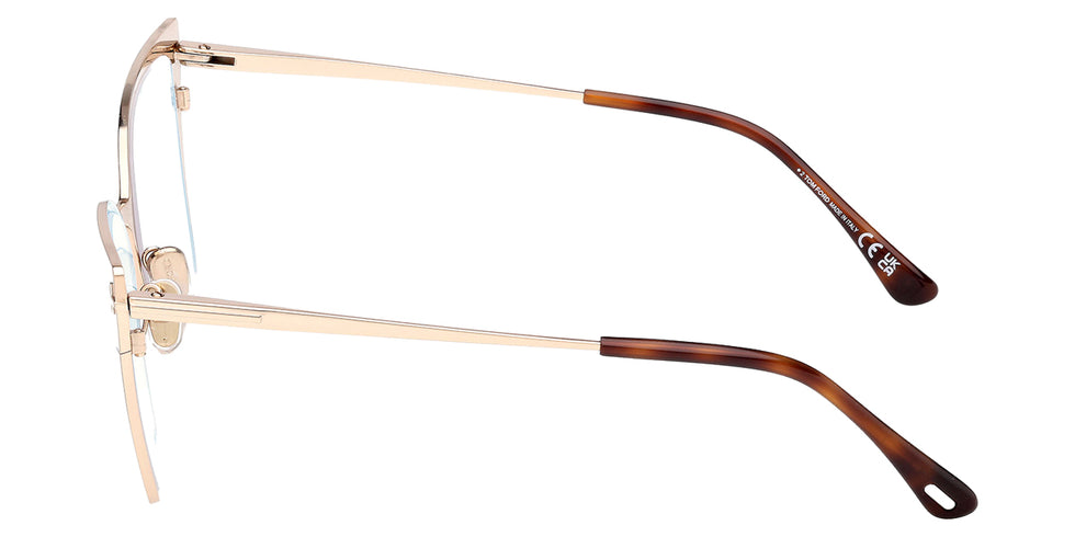 Tom Ford® FT6051-B FT6051-B 028 56 - Shiny Rose Gold / Blue Filter Eyeglasses
