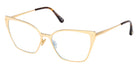 Tom Ford® FT6051-B FT6051-B 030 56 - Shiny Deep Gold / Blue Filter Eyeglasses