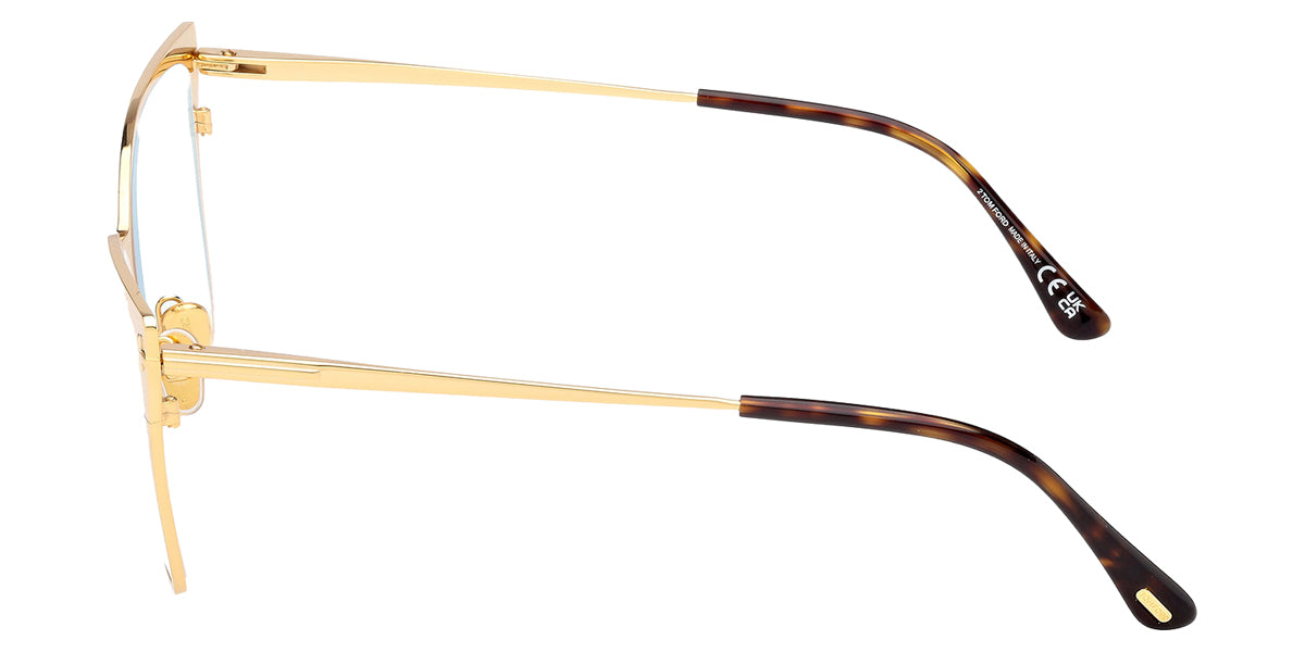 Tom Ford® FT6051-B FT6051-B 030 56 - Shiny Deep Gold / Blue Filter Eyeglasses