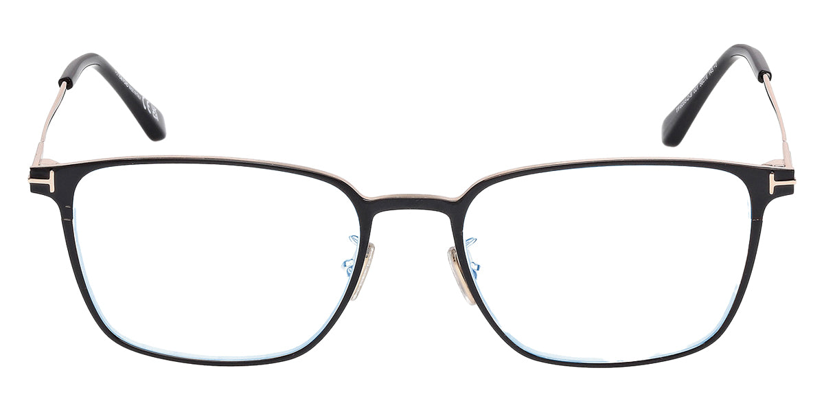 Tom Ford® FT6055-D-B FT6055-D-B 001 56 - Shiny Black / Blue Filter Eyeglasses