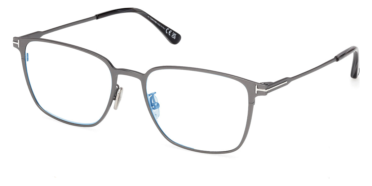 Tom Ford® FT6055-D-B FT6055-D-B 012 56 - Shiny Dark Ruthenium / Blue Filter Eyeglasses