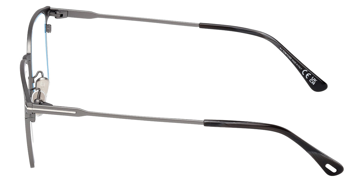 Tom Ford® FT6055-D-B FT6055-D-B 012 56 - Shiny Dark Ruthenium / Blue Filter Eyeglasses