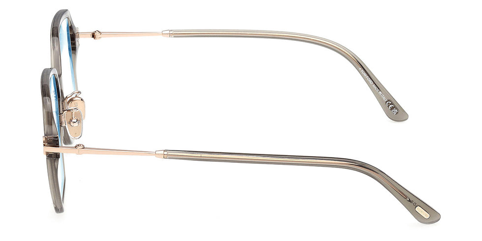 Tom Ford® FT6057-D-B FT6057-D-B 096 51 - Shiny Dark Green / Blue Filter Eyeglasses