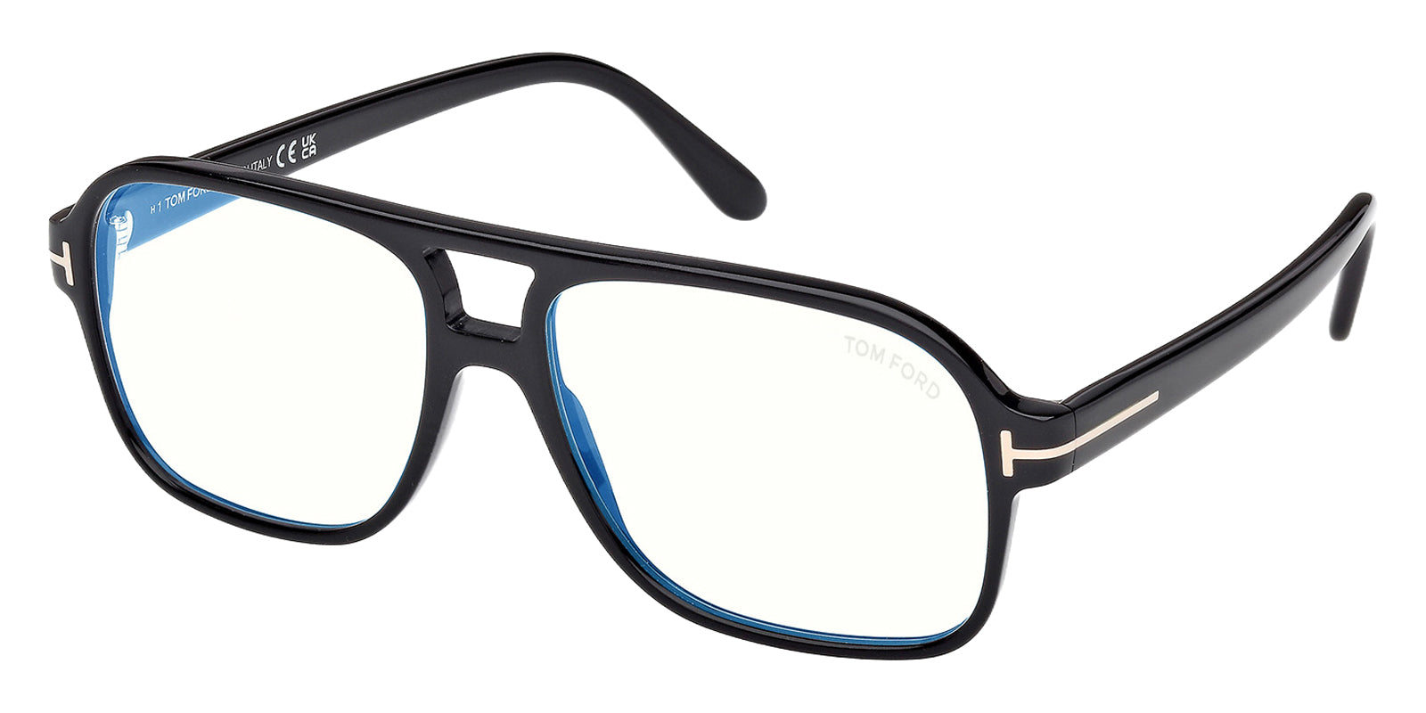 Tom Ford® FT6058-B FT6058-B 001 58 - Shiny Black / Blue Filter Eyeglasses