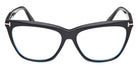Tom Ford® FT6064-B FT6064-B 001 56 - Shiny Black / Blue Filter Eyeglasses