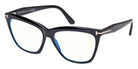 Tom Ford® FT6064-B FT6064-B 001 56 - Shiny Black / Blue Filter Eyeglasses