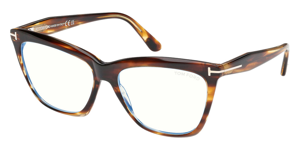 Tom Ford® FT6064-B FT6064-B 055 56 - Colored Havana / Blue Filter Eyeglasses