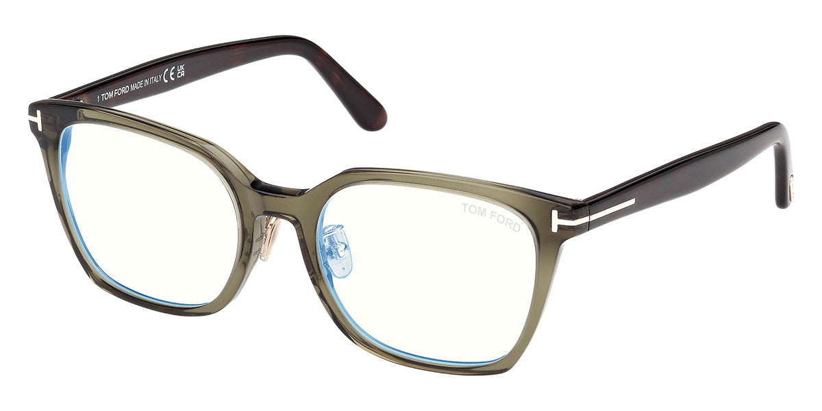 Tom Ford® FT6103-D-B Eyeglasses FT6103-D-B 096 53 - 096 - Shiny Dark Green/Shiny Dark Green
