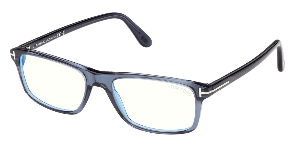 Tom Ford® FT6119-B Eyeglasses FT6119-B 090 55 - 090 - Shiny Blue/Shiny Blue