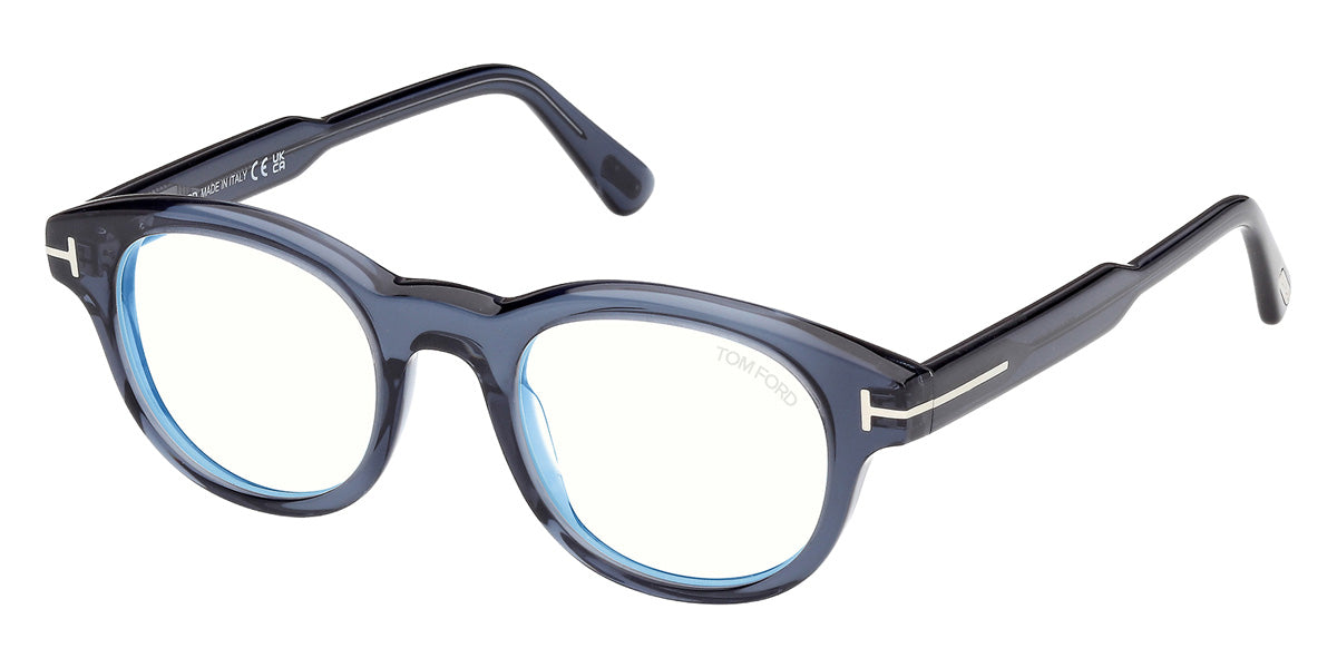 Tom Ford® FT6121-B Eyeglasses FT6121-B 090 47 - 090 - Shiny Blue/Shiny Blue