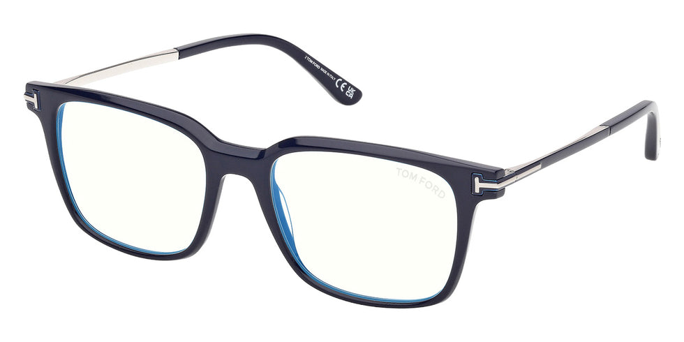 Tom Ford® FT6124-B Eyeglasses FT6124-B 090 53 - 090 - Shiny Blue/Shiny Blue
