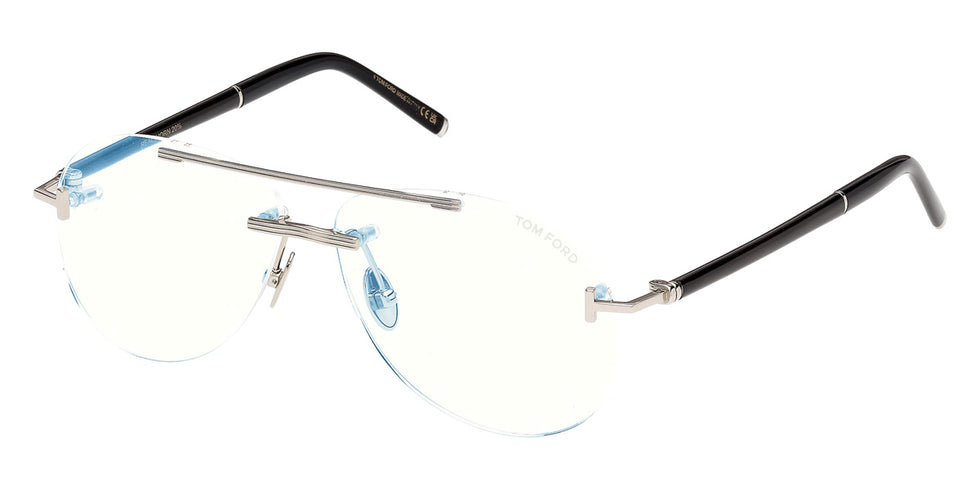 Tom Ford® FT6147-P Eyeglasses FT6147-P 016 57 - 016 - Shiny Palladium/Black Horn