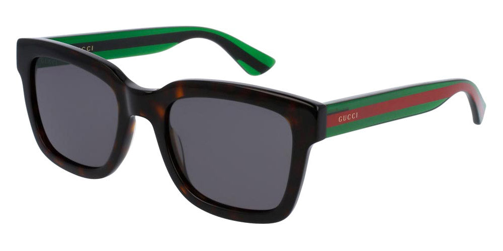 Gucci® GG0001SN GUC GG0001SN 003 52 - Havana/Green Sunglasses