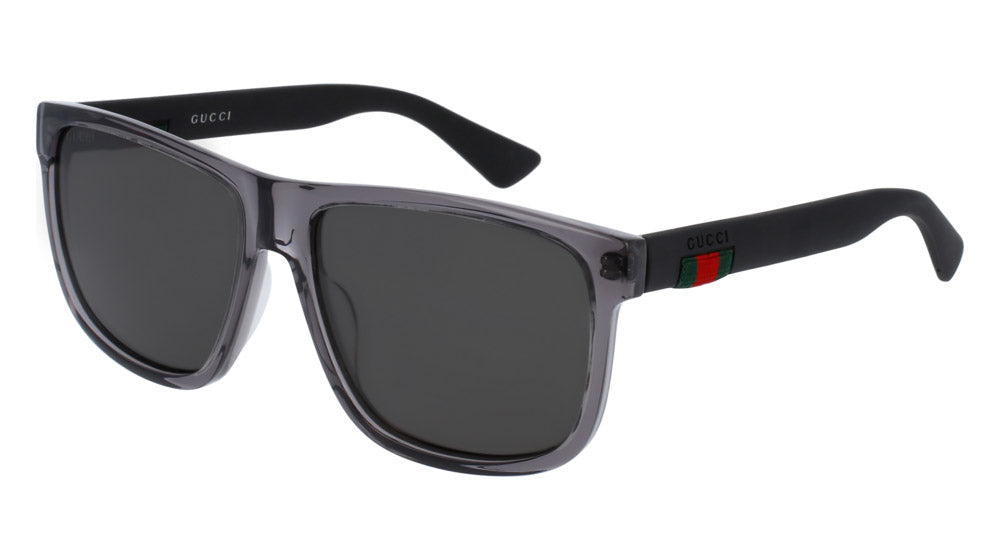 Gucci® GG0010S GUC GG0010S 004 58 - Gray/Black Sunglasses