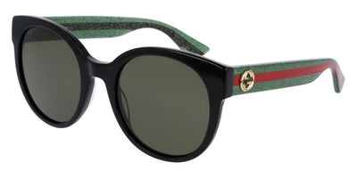 Gucci® GG0035SN GUC GG0035SN 002 54 - Black/Green Sunglasses