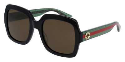Gucci® GG0036SN GUC GG0036SN 002 54 - Black/Green Sunglasses