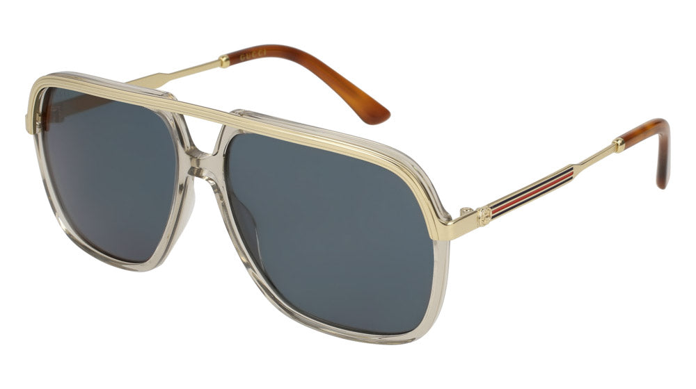Gucci® GG0200S GUC GG0200S 004 57 - Brown/Gold Sunglasses