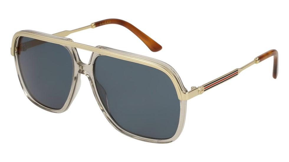 Gucci® GG0200S GUC GG0200S 004 57 - Brown/Gold Sunglasses