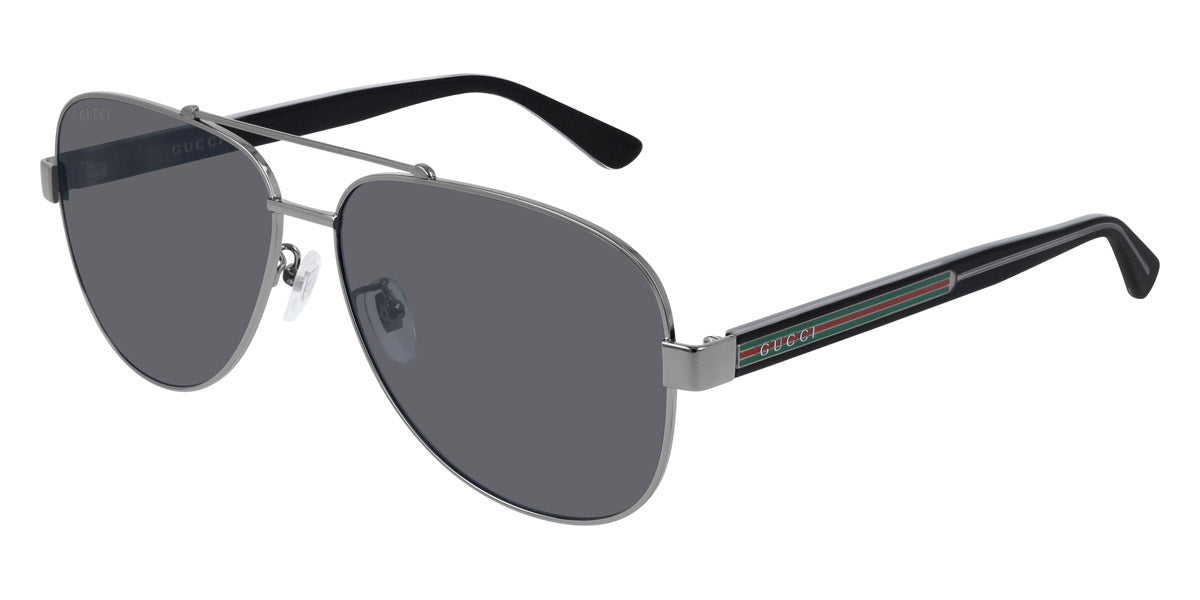 Gucci® GG0528S GUC GG0528S 007 63 - Gunmetal/Crystal Sunglasses