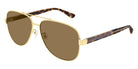 Gucci® GG0528S GUC GG0528S 008 63 - Crystal/Gold Sunglasses
