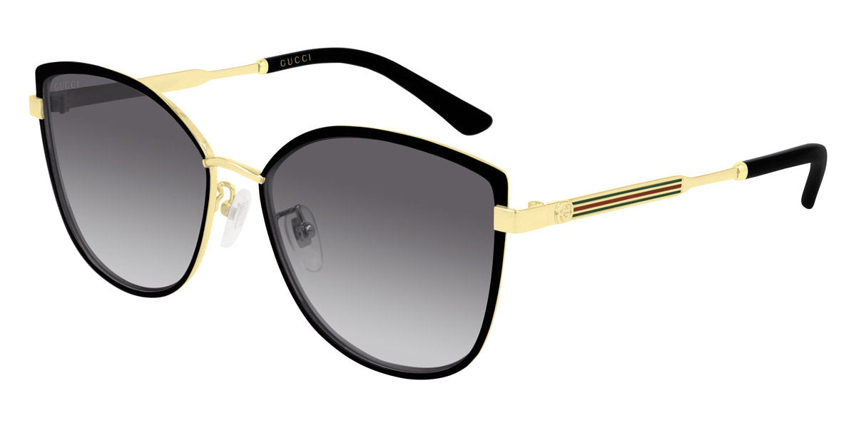 Gucci® GG0589SK GUC GG0589SK 001 57 - Black/Gold Sunglasses