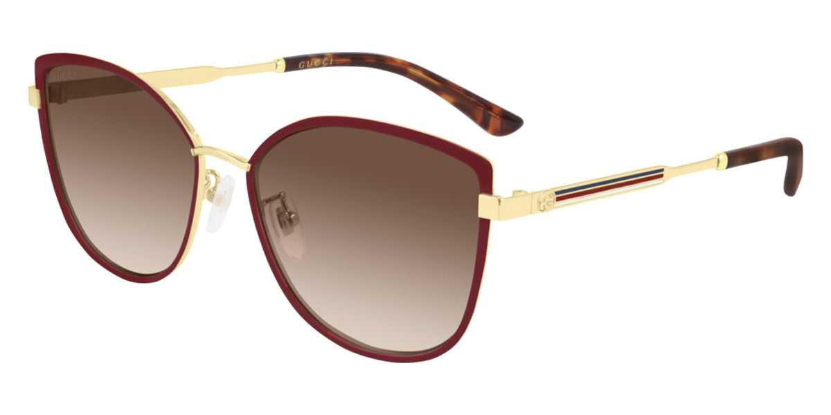 Gucci® GG0589SK GUC GG0589SK 004 57 - Red/Gold Sunglasses