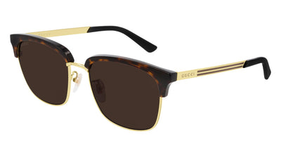 Gucci® GG0697S GUC GG0697S 002 55 - Gold/Havana Sunglasses