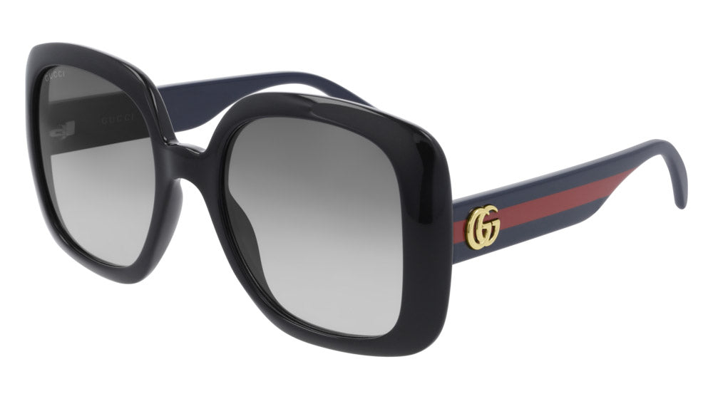 Gucci® GG0713S GUC GG0713S 001 55 - Black/Blue Sunglasses
