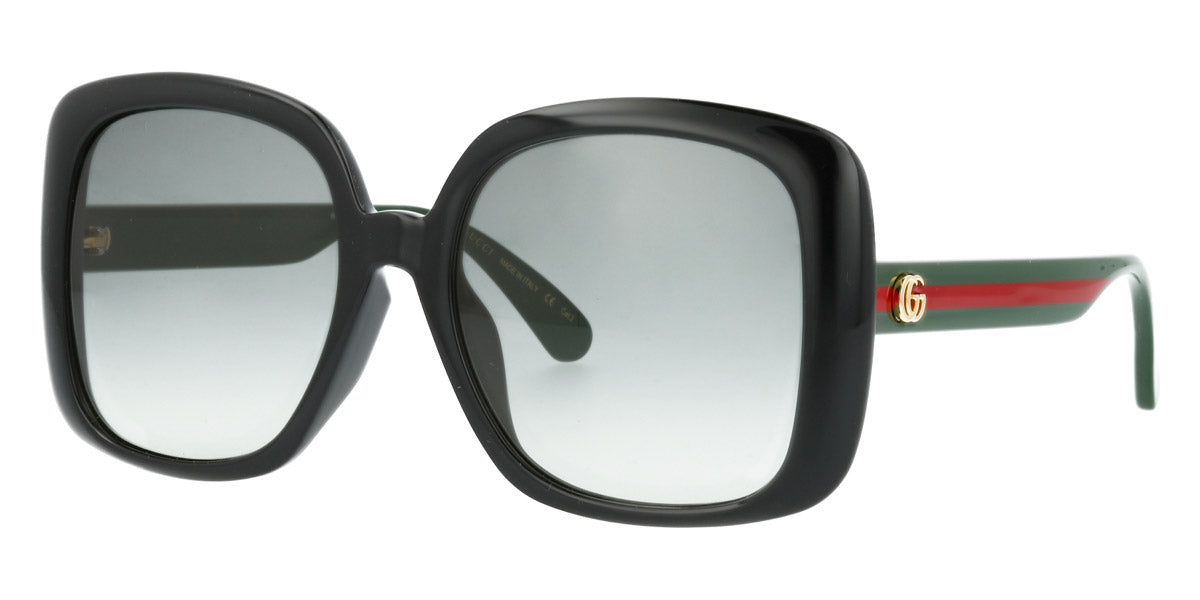 Gucci® GG0714SA GUC GG0714SA 001 56 - Black/Green Sunglasses